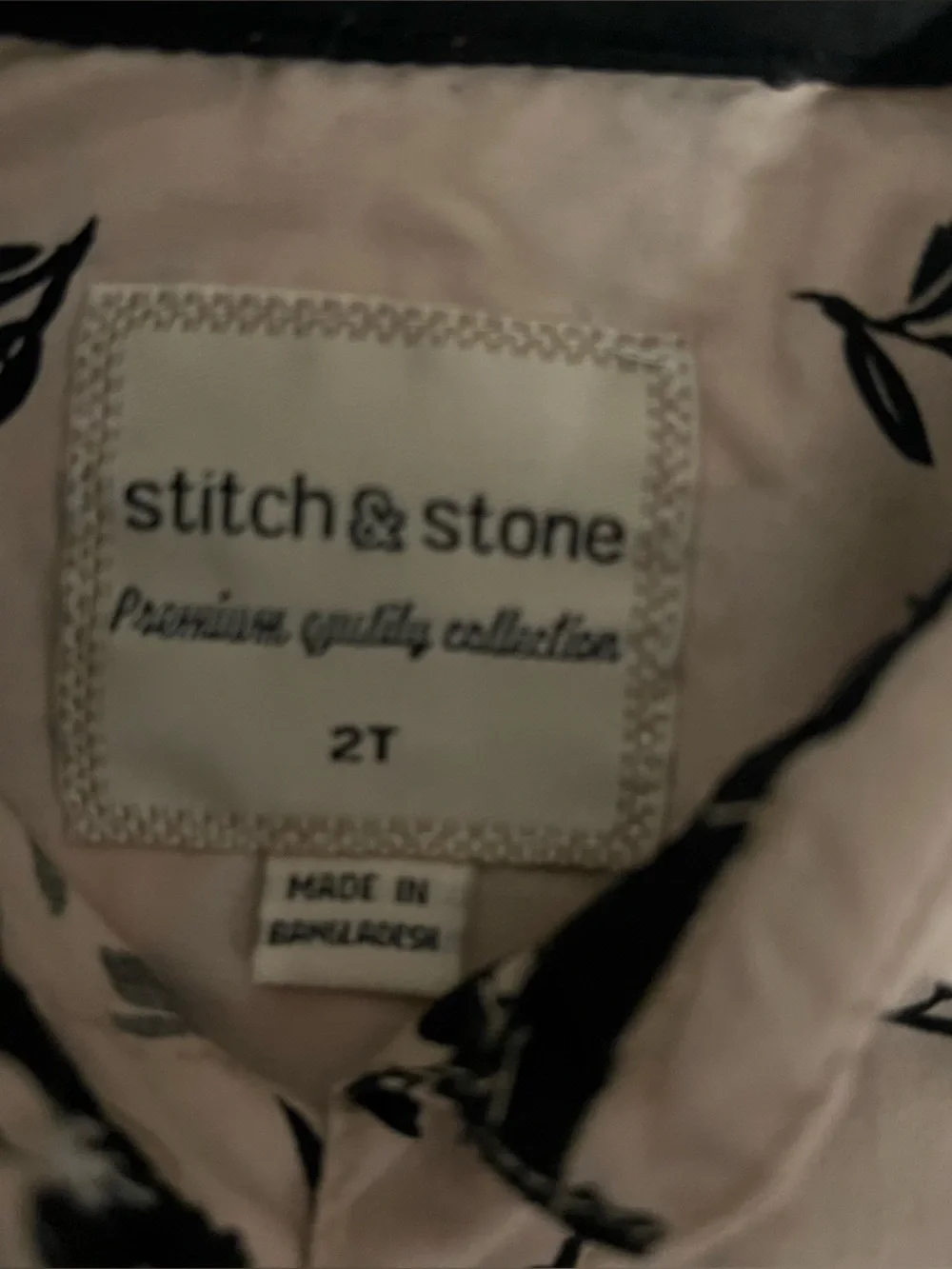 Stitch & Stone Cream Floral Button-Up Short Sleeve Shirt and Black Short Size 2T